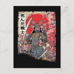 Cartão Postal Morto japonês Samurai Warrior