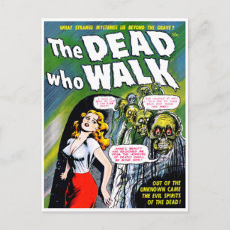 Cartão Postal Morto Que Caminha - Zombie Vintage Horror