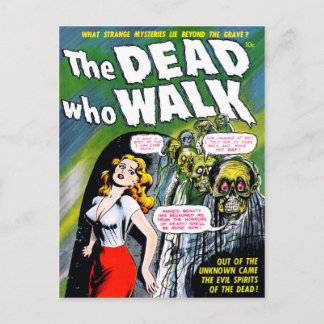 Cartão Postal Morto Que Caminha - Zombie Vintage Horror