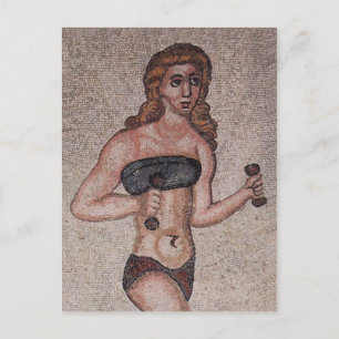 Cartão Postal Mosaico da Menina Bikini - Pesos Elevantes - Roman