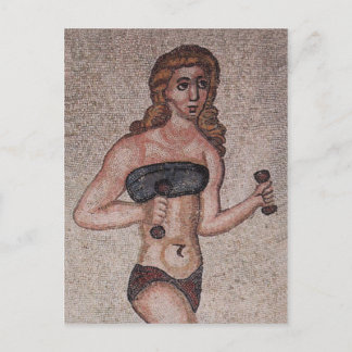 Cartão Postal Mosaico da Menina Bikini - Pesos Elevantes - Roman