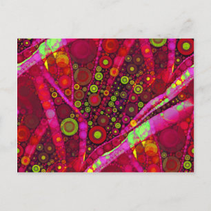 Cartão Postal Mosaico de Círculos Concêntricos Rosa Quente Vibra