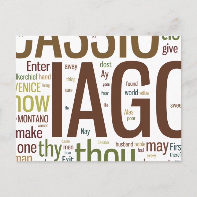 Cartão Postal Mosaico de Palavras Othello (Frente)
