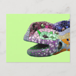 Cartão Postal Mosaicos Gaudi Lizard Head