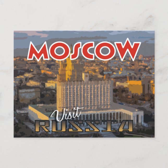 Cartão Postal Moscou, postal da serie Visite a Rússia (Frente)