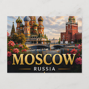 Cartão Postal 📍 Moscou Rússia Viagem Lembrança Cidade Viajantes