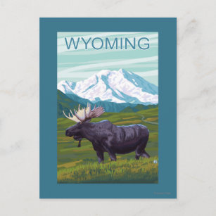 Cartão Postal Mose com MountainWyoming