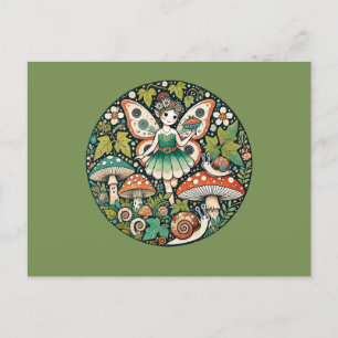 Cartão Postal Moshroom Fairy Fungi Fairies Fungi