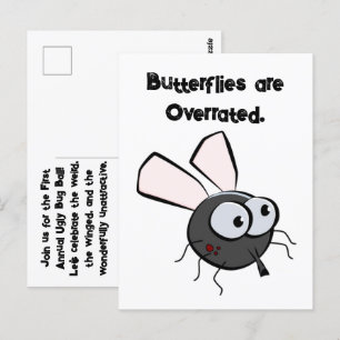 Cartão Postal Mosquito Chateado pensa que é um belo e engraçado 