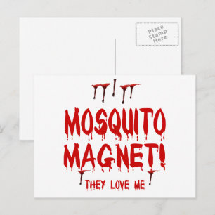 Cartão Postal Mosquito Magnet Imã de Mosquito Sangue Pingando El