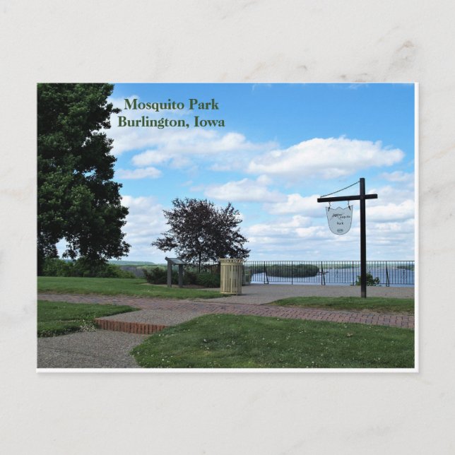 Cartão Postal Mosquito Park, Burlington, Iowa (Frente)