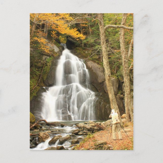Cartão Postal Moss Glen Falls Vermont e Fotógrafo (Frente)