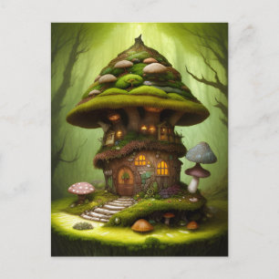 Cartão Postal Mossy Mushroom Fairy House