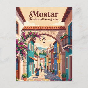 Cartão Postal Mostar Centro Histórico Bósnia e Herzegovina