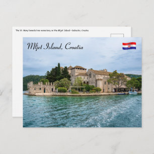 Cartão Postal Mosteiro beneditino na ilha de Maijato - Croácia