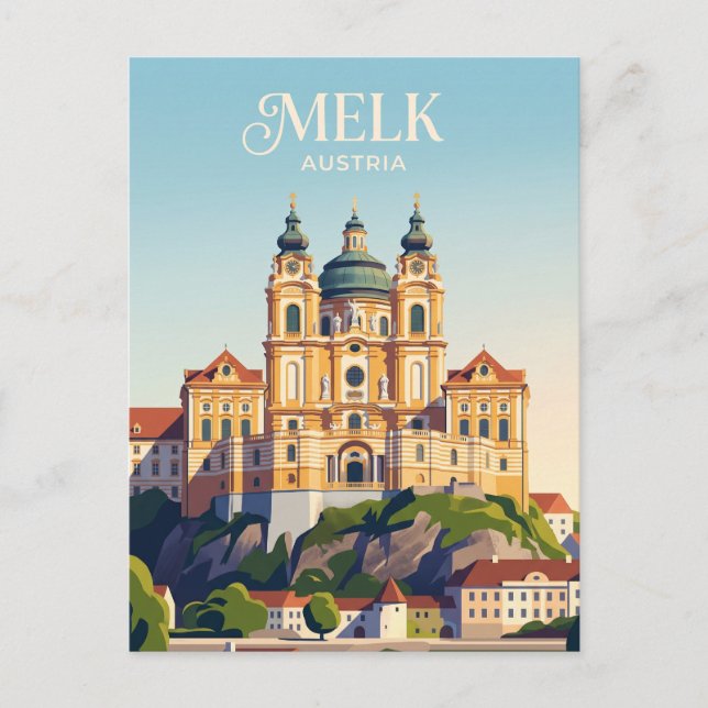 Cartão Postal Mosteiro de Melk Áustria (Frente)