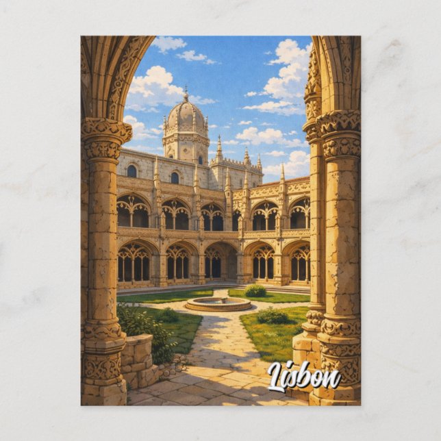 Cartão Postal Mosteiro dos Jerónimos Lisboa Portugal (Frente)