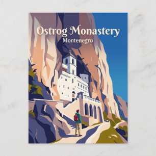 Cartão Postal Mosteiro Ostrog Montenegro