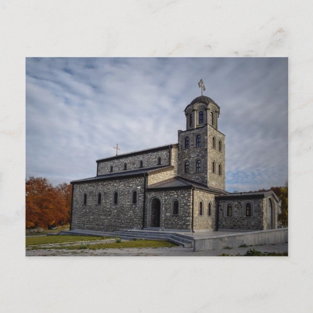 Cartão Postal Mosteiro, Rua.Preobrazenie, Krushevo, Macedônia (Frente)