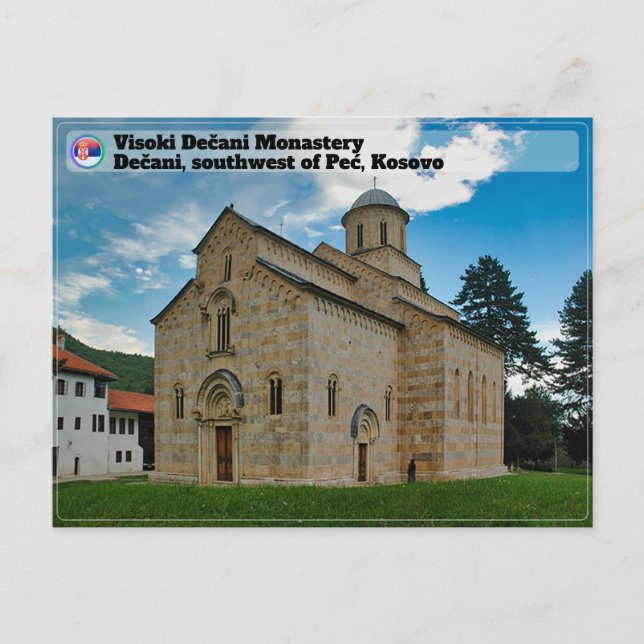 Cartão Postal MOSTEIROS SÉRVIOS - Mosteiro Visoki Dečani (Frente)