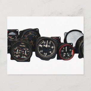 Cartão Postal Mostradores de discagem de voo WII de avião invert