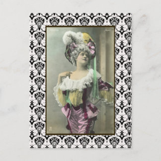 Cartão Postal Mostrar Dançarina de Francês Risque de Rapariga