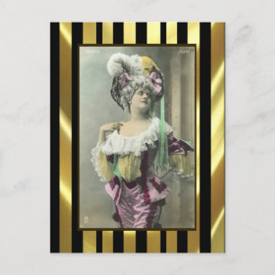 Cartão Postal Mostrar Dançarina de Francês Risque de Rapariga