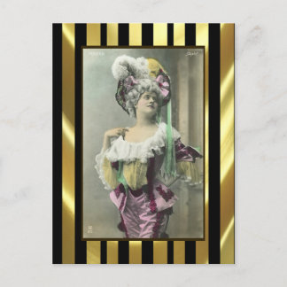 Cartão Postal Mostrar Dançarina de Francês Risque de Rapariga