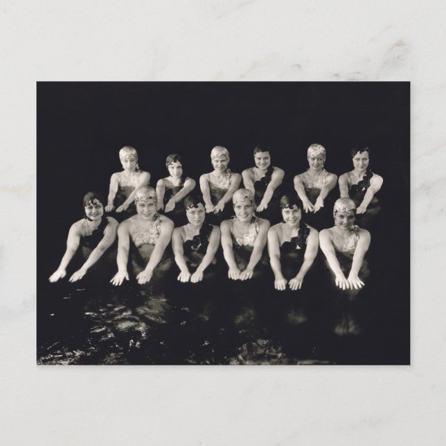 Cartão Postal Mostrar Meninas no Cartão-Postal de Piscina - 1706 (Frente)