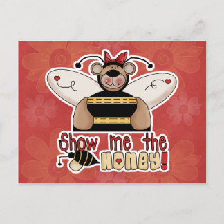 Cartão Postal Mostre-me o Urso Abelha Mel