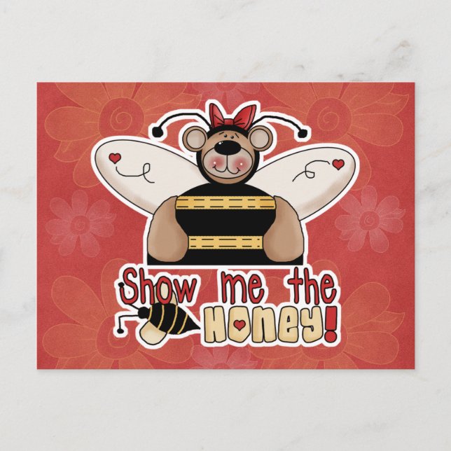 Cartão Postal Mostre-me o Urso do Mel (Frente)