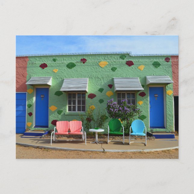 Cartão Postal Motel Blue Swallow, Salas 10 e 11, Tucumcari, N.M. (Frente)