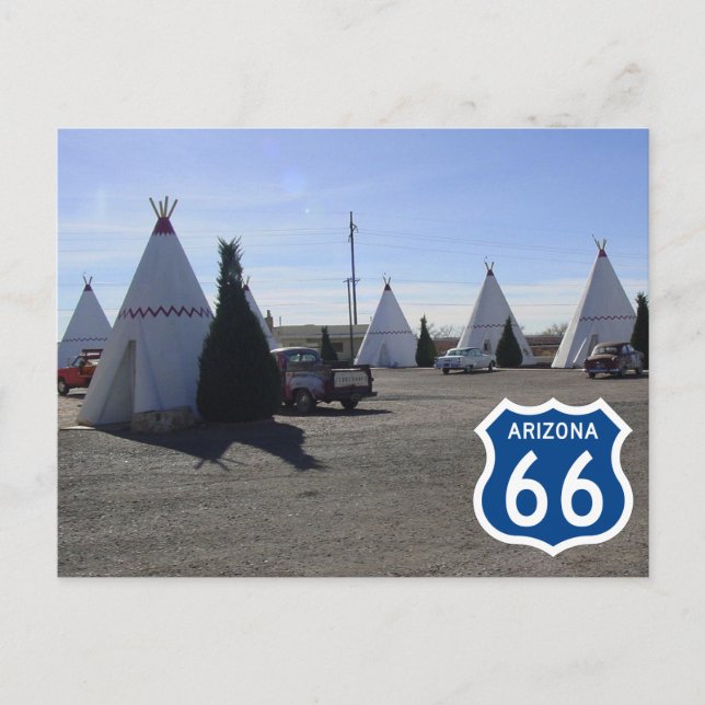 Cartão Postal Motel Wigwam Village Route 66 Holbrook, Arizona Po (Frente)
