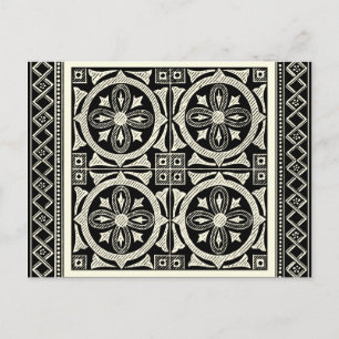 Cartão Postal Motif de Mandala Preto e Branco pelo Vision Studio