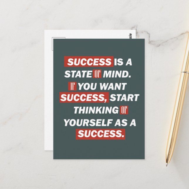 Cartão Postal Motivação cita sucesso na vida (Frente/Verso In Situ)