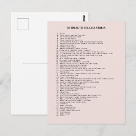 Cartão Postal Motivação de autocuidado rosa rubor