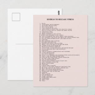 Cartão Postal Motivação de autocuidado rosa rubor