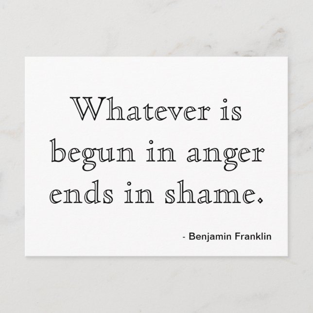 Cartão Postal Motivação do Cartão-Postal - Raiva (Frente)