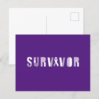 Cartão Postal Motivação Inspiracional de Fita de Cancer Sobreviv
