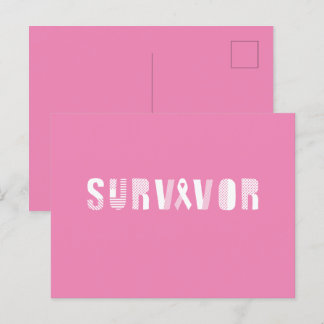 Cartão Postal Motivação Inspiracional de Fita de Cancer Sobreviv