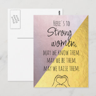Cartão Postal Motivacional Mulheres Fortes Rosa Do