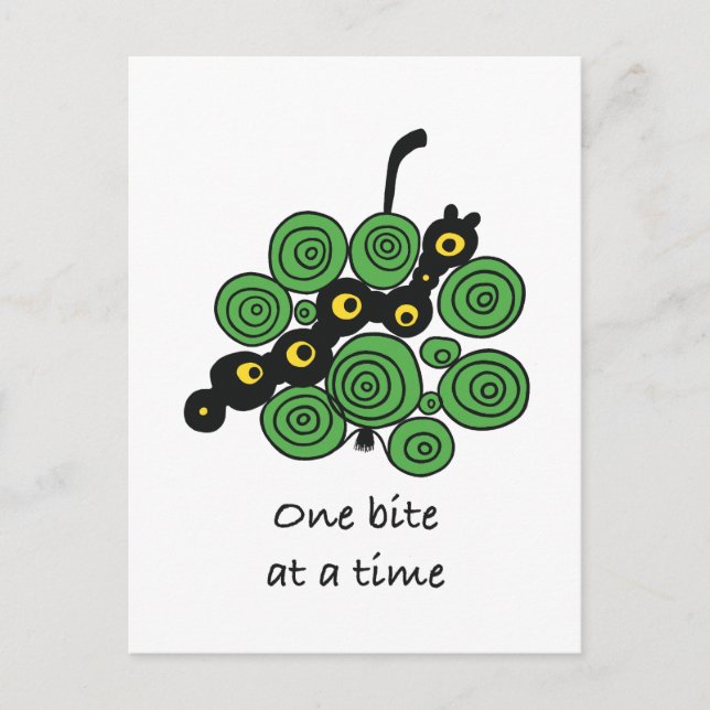 Cartão Postal Motivational Postcard "One bite at a time" (Frente)