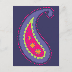 Cartão Postal Motivo Floral Boho Ornamental