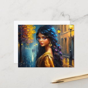 Cartão Postal Motivos indianos, moderno digital, coloridos