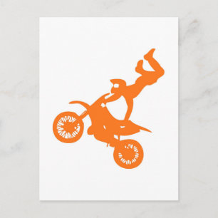 Cartão Postal Moto simples, de cor branca, moto