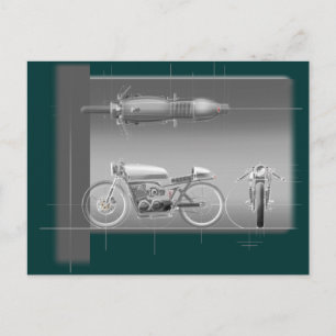 CARTÃO POSTAL MOTOCICLE DESIGN ART.