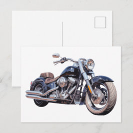 Cartão Postal Motocicleta aquarela