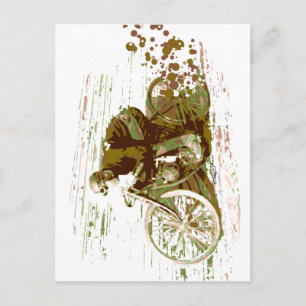 Cartão Postal Motocicleta de faixa de Conselhos Green Vintage