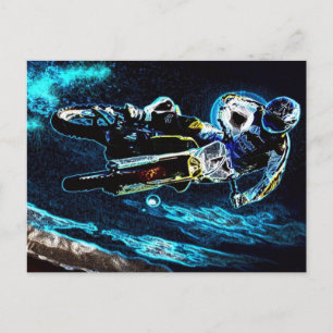 Cartão Postal motociclista de motociclismo de sujeira