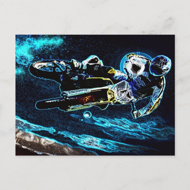 Cartão Postal motociclista de motociclismo de sujeira (Frente)